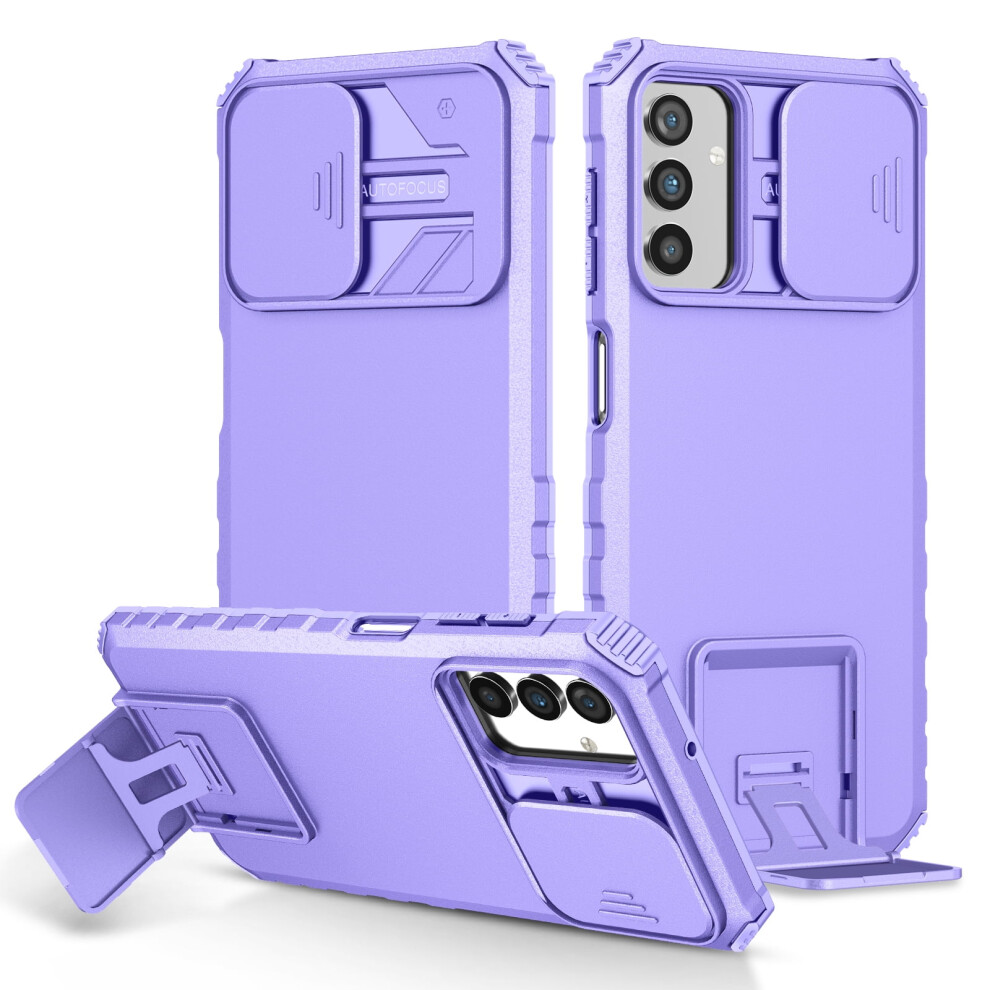 Compatible With Samsung Galaxy A15 5G Case: Dual-Layer Shockproof With Slide Camera Cover & Kickstand Purple 9401284731245