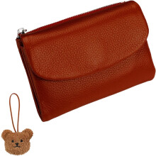 Precious Unisex Pebble Real Leather Wallet - Soft Small RFID Anti Theft and Waterproof Purse for Women and Men Daily Use