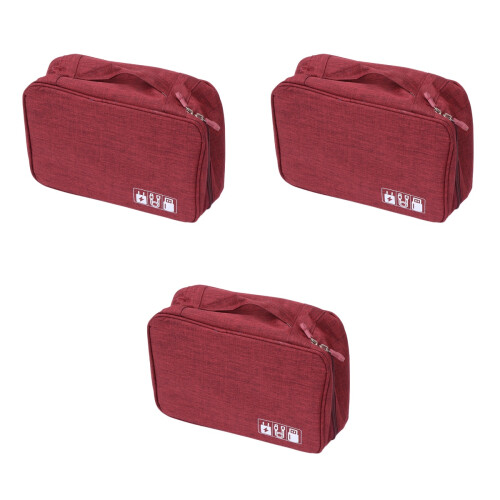 3Pcs Travel Pouch for Small Electronics Waterproof Electronics Bag 2