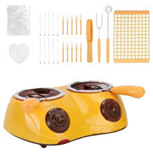 Mini Chocolate Melting Pot Kit with DIY Accessories for Candy, Cheese, Milk – Compatible with Air Fryer & Oven; XL Silicone Baking Mat & Pans Set