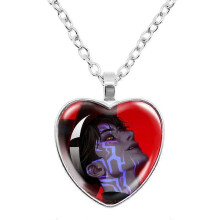 (A16) KPop Demon Hunters Necklace Anime Cartoon Heart Shape Pendant Electroplated Accessories Fashion Jewelry Gift