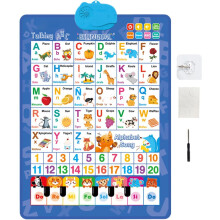 Bilingual Spanish English Alphabet Wall Chart - Talking Learning Poster for Kids Age 1-6 - Interactive Educational Toy with Music