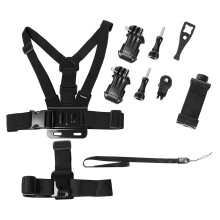 Mobile Phone Chest Strap Harness Kit w/ Head Strap & Clip – Compatible with Multiple Smartphones