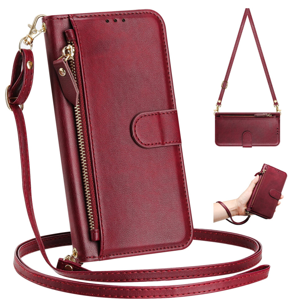 Wallet Case Compatible With Samsung Galaxy S26+ / S26 Plus Â Pu Leather Crossbody Purse With Card Holder, Magnetic Flip & Zipper Strap 9362892410666