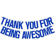Striscione blu glitterato "Grazie per essere fantastico" (1 confezione)
