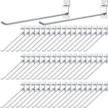 100 Pcs 10" Heavy Duty Slatwall Hooks, Silver Metal Hangers – Compatible with Slatwall Panels