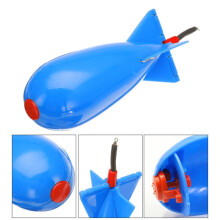 Rocket-shaped spod bomb feeder for carp fishing, compatible with spomb & pellet feeders, float lure bait holder container