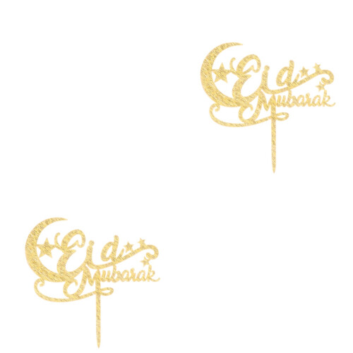 2Pièces Cake Toppers Lettres Dorées Décoration Pour Gâteaux 2