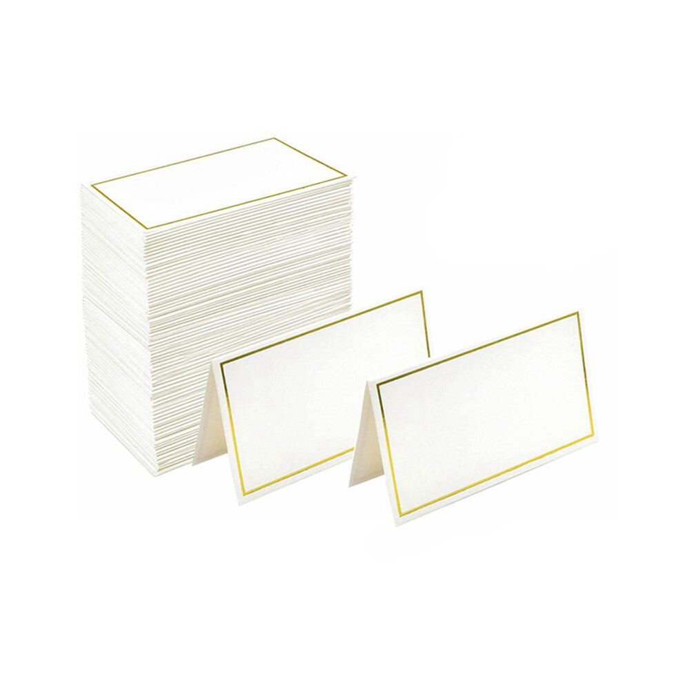 Place Cards 120 Small Tent Cards With Gold Foil Borders, Suitable For Weddings, Banquets, Table Cards, And Name Cards 6031006351883