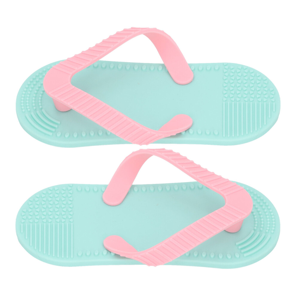 2Pcs Flip Flop Silicone Baby Teething Toys For Soothing & Soreness Relief Cyan
