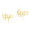 2Pièces Cake Toppers Lettres Dorées Décoration Pour Gâteaux 4