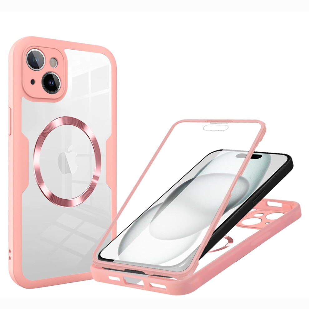 Compatible With Iphone 14 Plus Case, Magsafe-Compatible, 360 Shockproof Clear Dual-Layer Cover With Built-In Screen Protector Â Pink 9193271971207