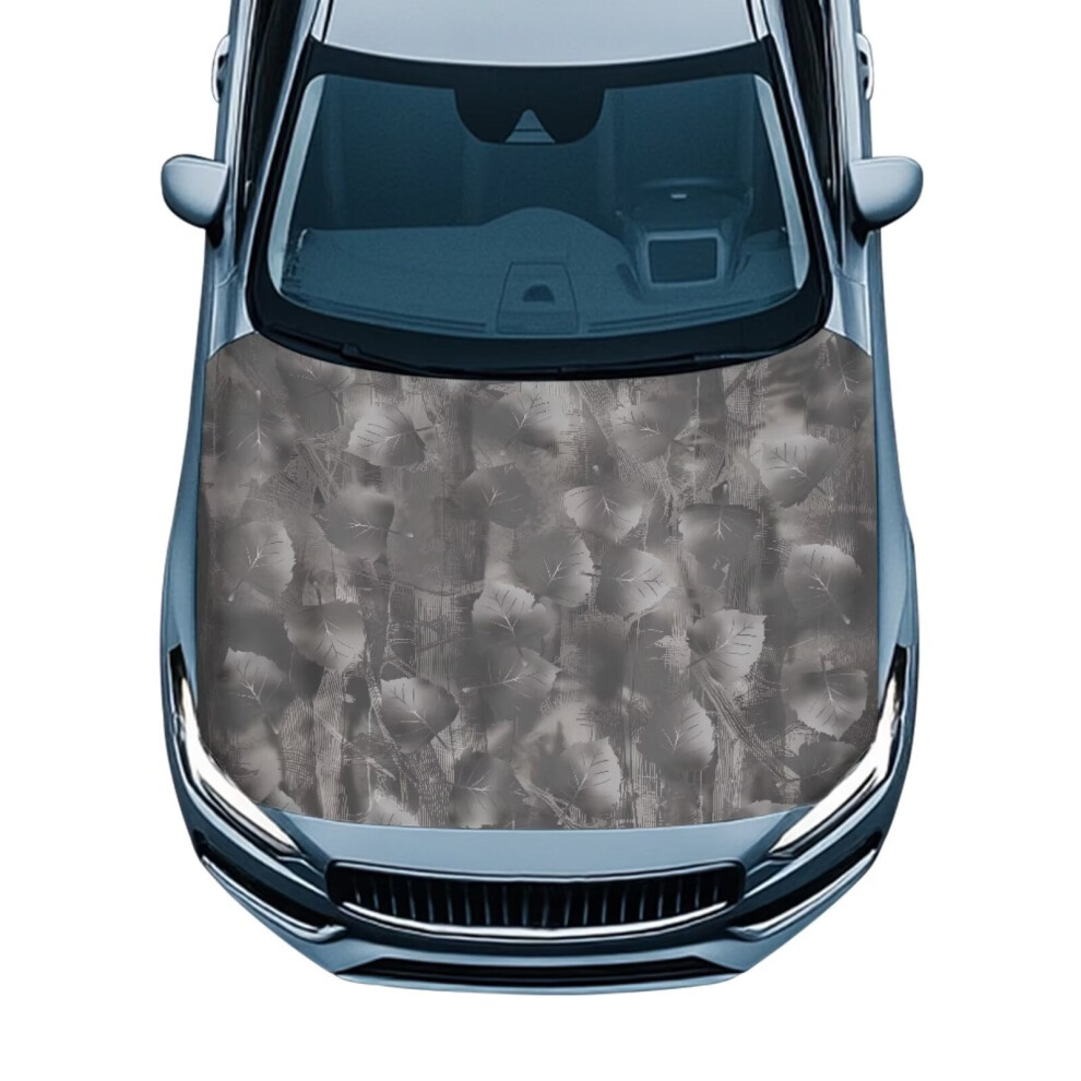 Car Hood Cover Stretch Forest Leaf Car Hood Protective Covers Waterproof Automotive Decorative Accessories For Most Suvs Sedans Trucks Pickups Grey 9405492404380