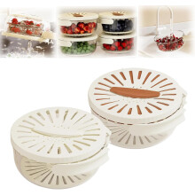 2-in-1 Draining & Storage Basket with Lid – Fruit/Veg Wash Bowl for Sink, Compatible with Standard Sinks