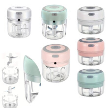 Mini Electric Garlic Press, Stainless Steel Food Chopper & Grinder (100ml, 2 Blades) – Compatible with Home Use