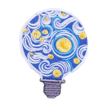 Ysmzzmsy 1 PCS Waves Iron On or Sew On Embroidered Patch Bulb Patch