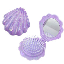 Mini Hair Brush with Mirror, Portable Foldable Hair Comb for Travel & Styling – Compatible with All Hair Types