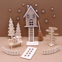Mini Christmas Scene Decorations for Dollhouses and