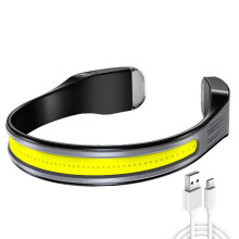 Lampe frontale rechargeable à commande gestuelle, lampe de lecture à suspendre autour du cou pour activités nocturnes en extérieur : camping,