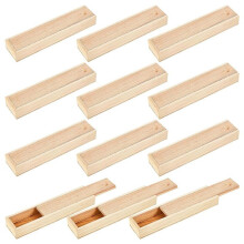 12 StüCk Unlackierte Holzkiste mit Schiebedeckel, 9 X 2,2 X 1,2 Zoll, Kleine Holzkiste, BehäLter, Geschenk, Schmuckschatulle, Bleistiftbox