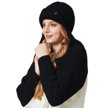 Gorros, cachecóis e toucas de tricô de inverno com botões, em cores sólidas, para homens e mulheres, ideais para atividades ao ar livre.