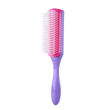 9 Rows Styling Brush Straight Curly Hair Detangling Massage Comb (Purple)