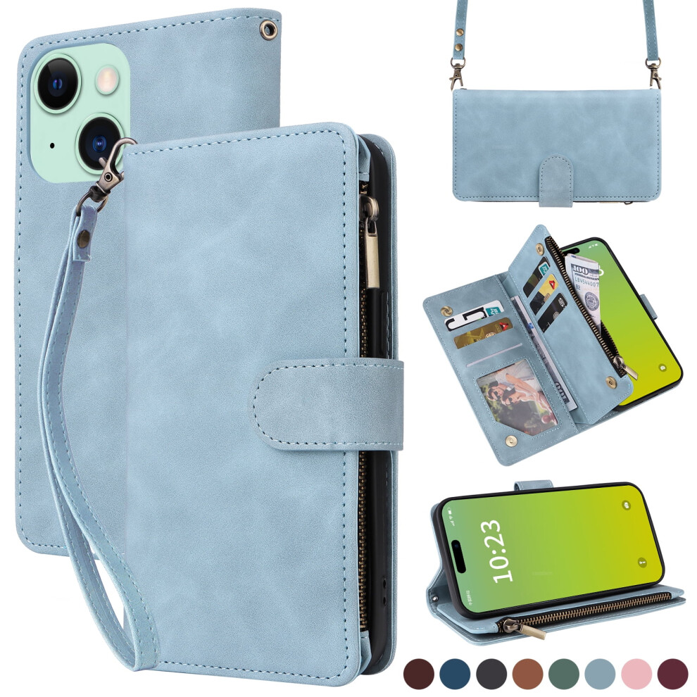 Light Crossbody Wallet Case For Iphone 15 Blue 971050512082