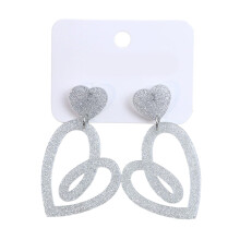 Glitter Heart Earrings,Heart Love Drop Earrings Holiday Gifts for Women Valentine's Day