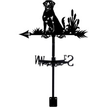 Wrought Iron Dog Weathervane – Outdoor Metal Weather Vane for Roof, Garden, Farmhouse Decoration – Compatible with Standard Mounting