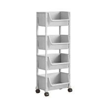 Floor Standing Rolling Multi-Tier Storage Shelf 4-Tier