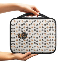 Bible Cover with Dachshund Paw Print Design Zippered