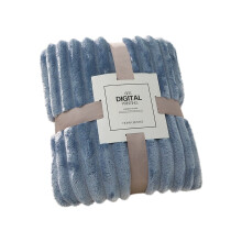 Wide Strip Thickened Imitation Hair Border Coral Fluff Blanket Flannel Blanket Cover Blanket,Blue