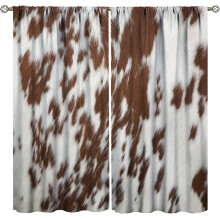 Leopard Print Curtains 42x84 Inch, Brown Animal Texture Drapes with Rod Pocket, 2 Panels Set for Living Room – Compatible with Standard Rods