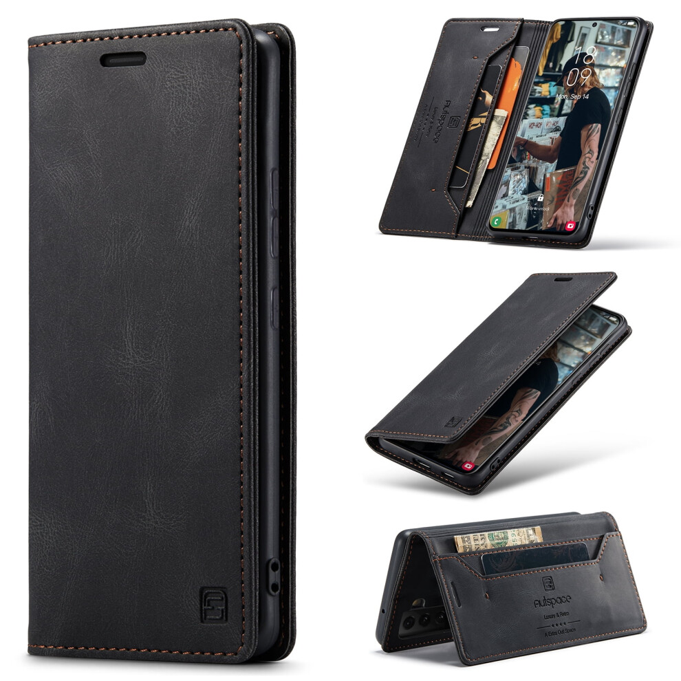 Compatible With Samsung Galaxy S24 Wallet Case Â Rfid-Blocking, Pu Leather Folio, Flip Kickstand, Shockproof Cover, Black 9132278012360