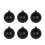 Black Christmas Ornaments Set Shatterproof Plastic 6 pcs 1