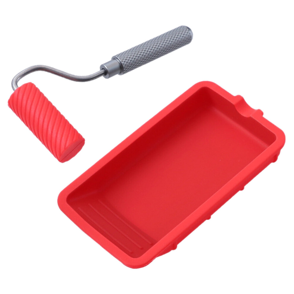 Rubber Glue Kit, Reusable Professional Paint Kit, Silicone Roller With Silicone Tray Suitable For Crafts Woodworking And Projects 9401284731771