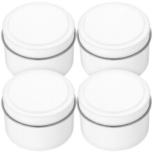 4Stk Weißes Metallkerzenglas Zum Basteln Und Lagern Von Teelichtern