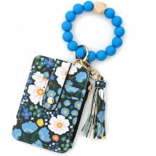 Niedliches Silikon-Schlüsselanhänger-Armband mit Blumenmuster für Damen – Armband im Leoparden- und Boho-Stil, kompatibel mit allen Kreditkarten