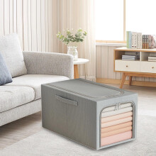 Boîte de rangement textile Xoxingysm pour la maison, sans odeur, grande capacité, empilable, avec fermeture éclair et fenêtre transparente,