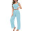 Completo casual da donna blu, composto da top e pantaloni, taglia M 1
