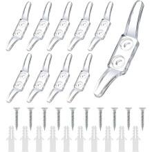 Gardinenhaken aus Kunststoff, Doppelloch, transparent, 10er-Pack