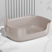 Open-Top Cat Litter Box Spill-Proof Durable Plastic Tray