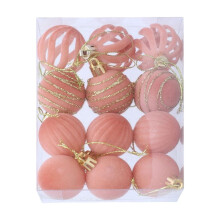 12 PCS Velvet Christmas Balls, 1.57" Shatterproof Ornaments for Tree Decor (Orange) – Compatible with Standard Hooks