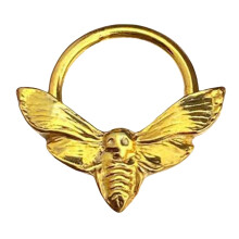 Unique Skull Moth Nose Jewelry Gold Plating Sturdy Alloy Materials Decoration for Parties and Individual Styles