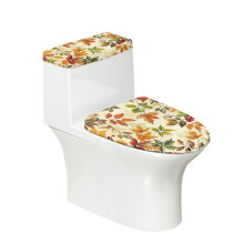 Ensemble de housse de toilette à motif feuillage d'automne et baies, comprenant un protège-siège de toilette 2 pièces et un modèle universel