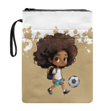 Books Sleeve Reusable Polyester Fabric Waterproof Book Organzier Holder with Washable Easy Carry Book Case Soccer Kid