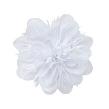 Seidenstoff-Blumenbrosche, weiße Pfingstrose, 14 cm