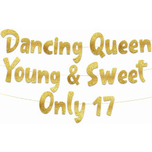 50th Birthday Gold Glitter Banner Set