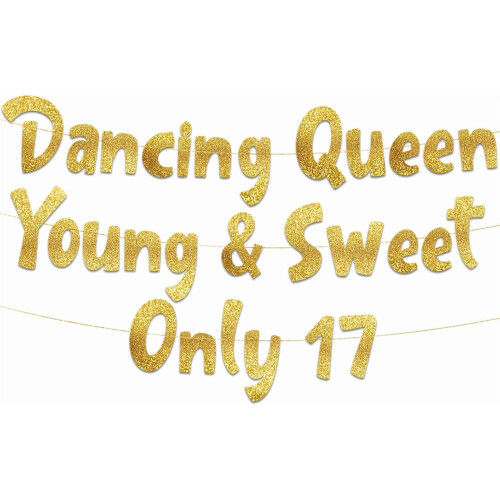 50th Birthday Gold Glitter Banner Set