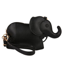 Elefantenförmige Umhängetasche, Retro-Tierhandtasche aus PU-Leder mit verstellbarem Riemen – geeignet für Alltag und Reisen, Schwarz